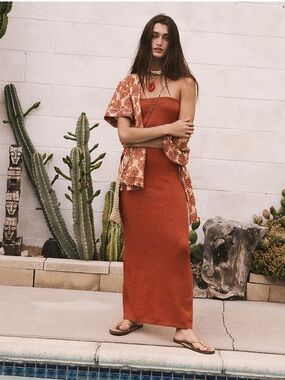 Free People - Rio Sweater Maxi in burnt orange